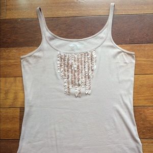 Pink Eddie Bauer Ruffle Detail Tank -L-